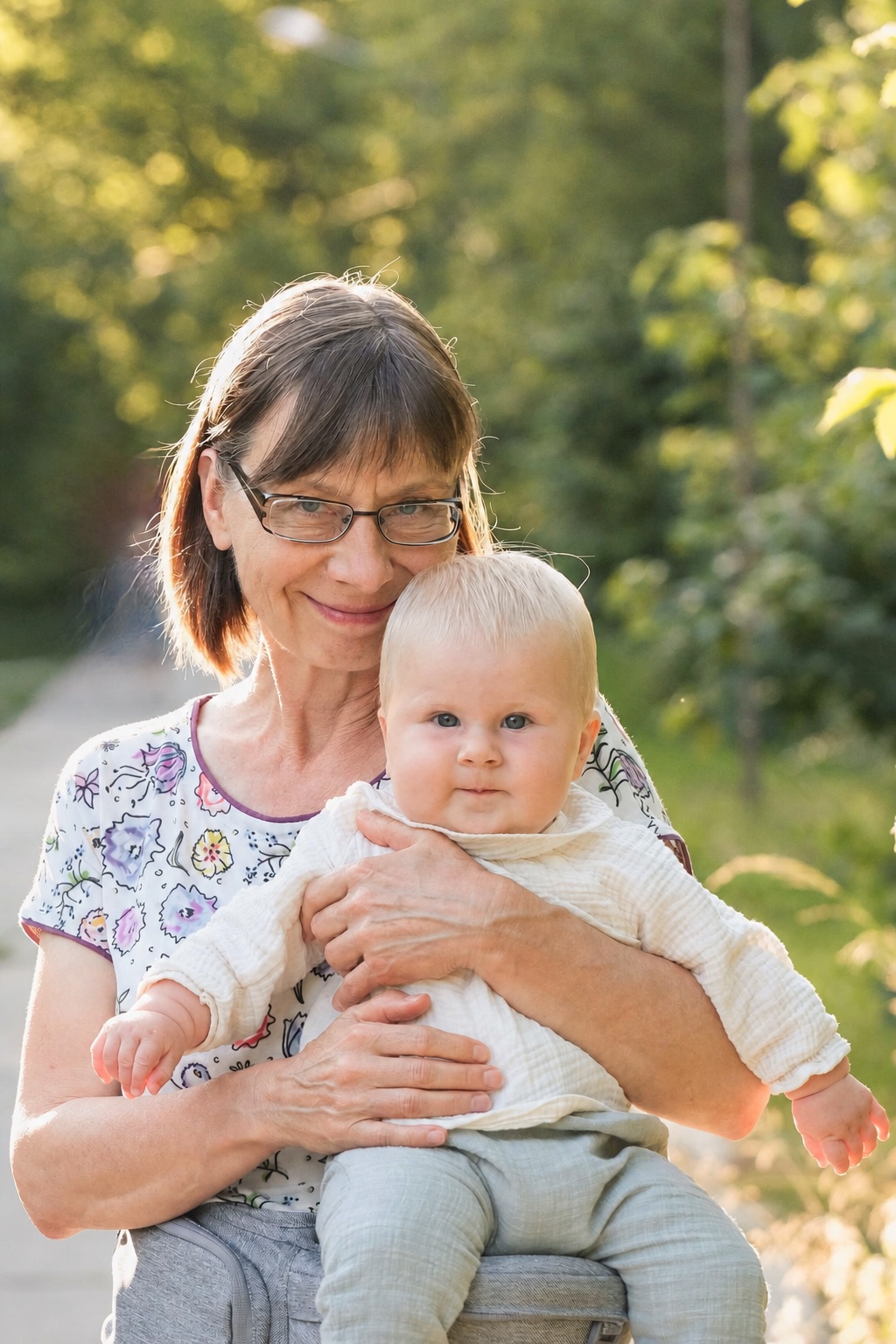 Olha, Co-Founder and Lead Teacher of Foxville Kids, with her grandchild